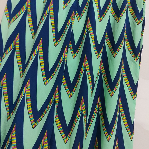 PINK OWL Wide Leg Aqua Print High Waist Small - Picture 5 of 6